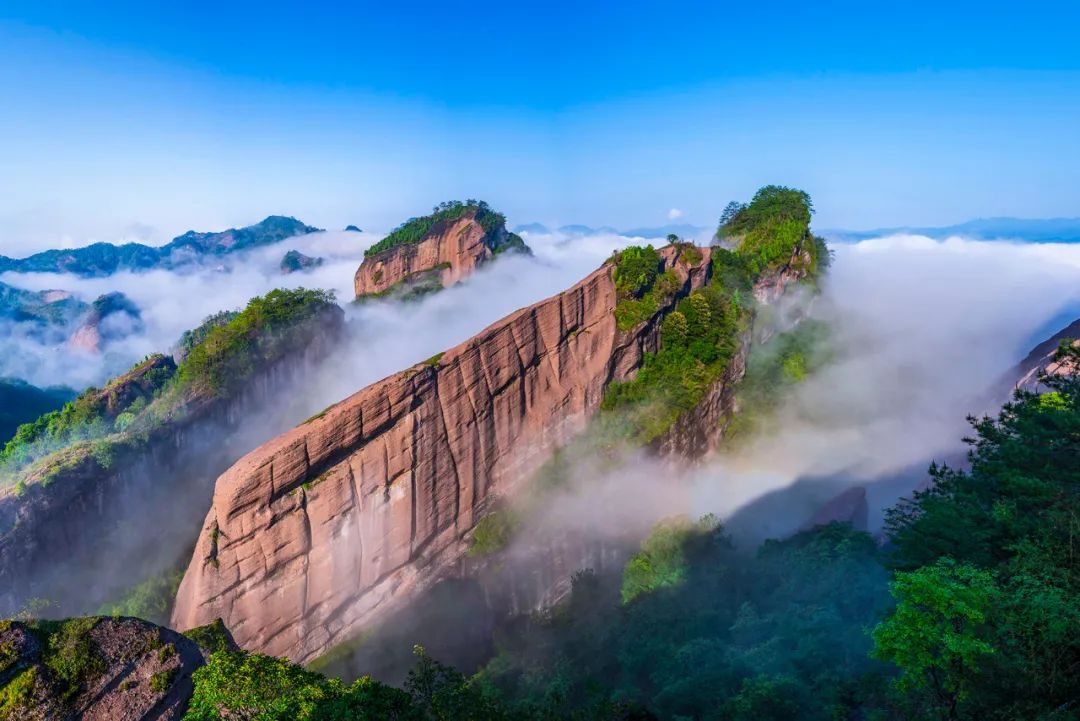龙岩市冠豸山景区丹霞云海实景