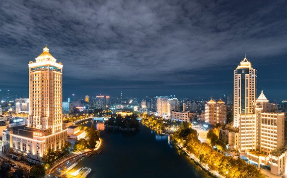 南通市濠河风景区濠河实景
