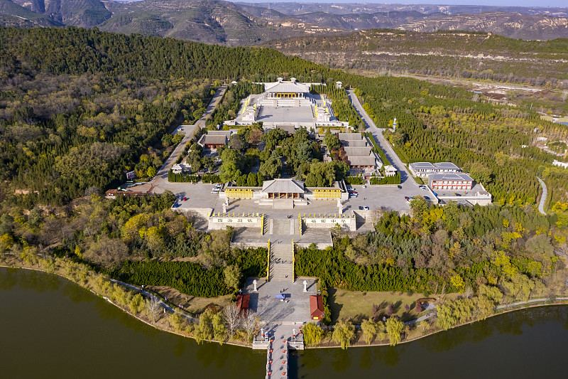 延安市黄帝陵景区黄帝陵航拍实景