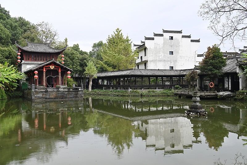 上饶市婺源县江湾景区水榭园林实景