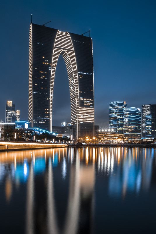 苏州市金鸡湖旅游区金鸡湖实景