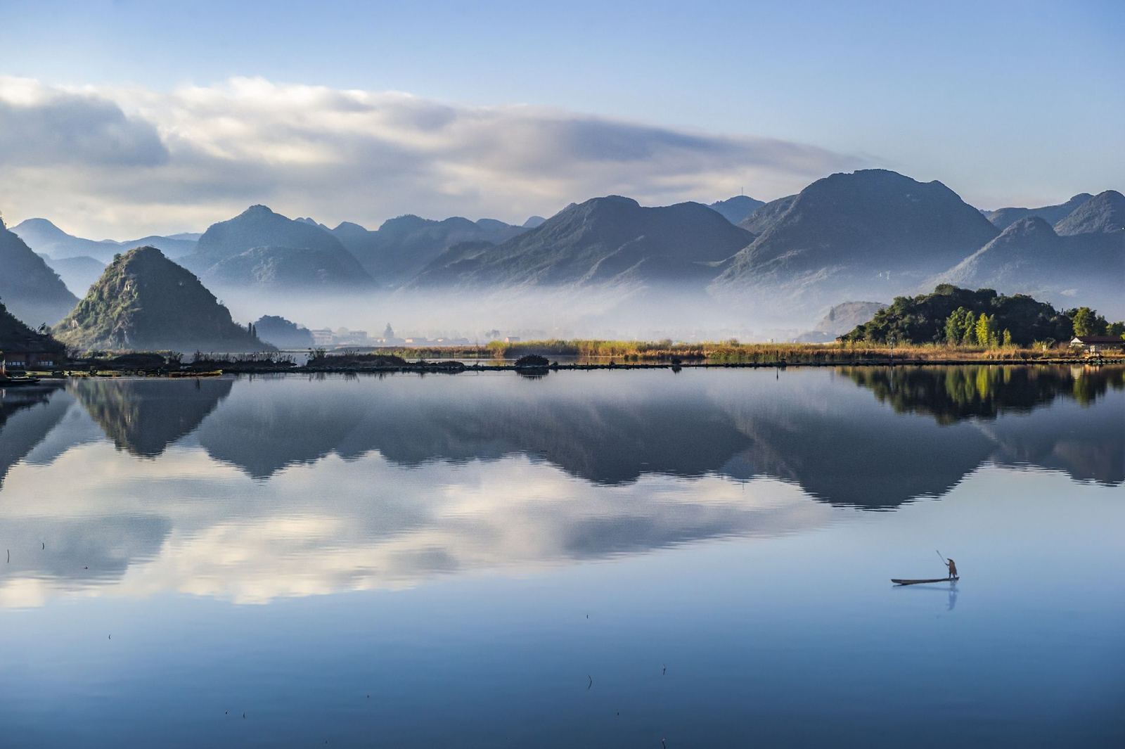 文山州普者黑旅游景区普者黑湿地实景