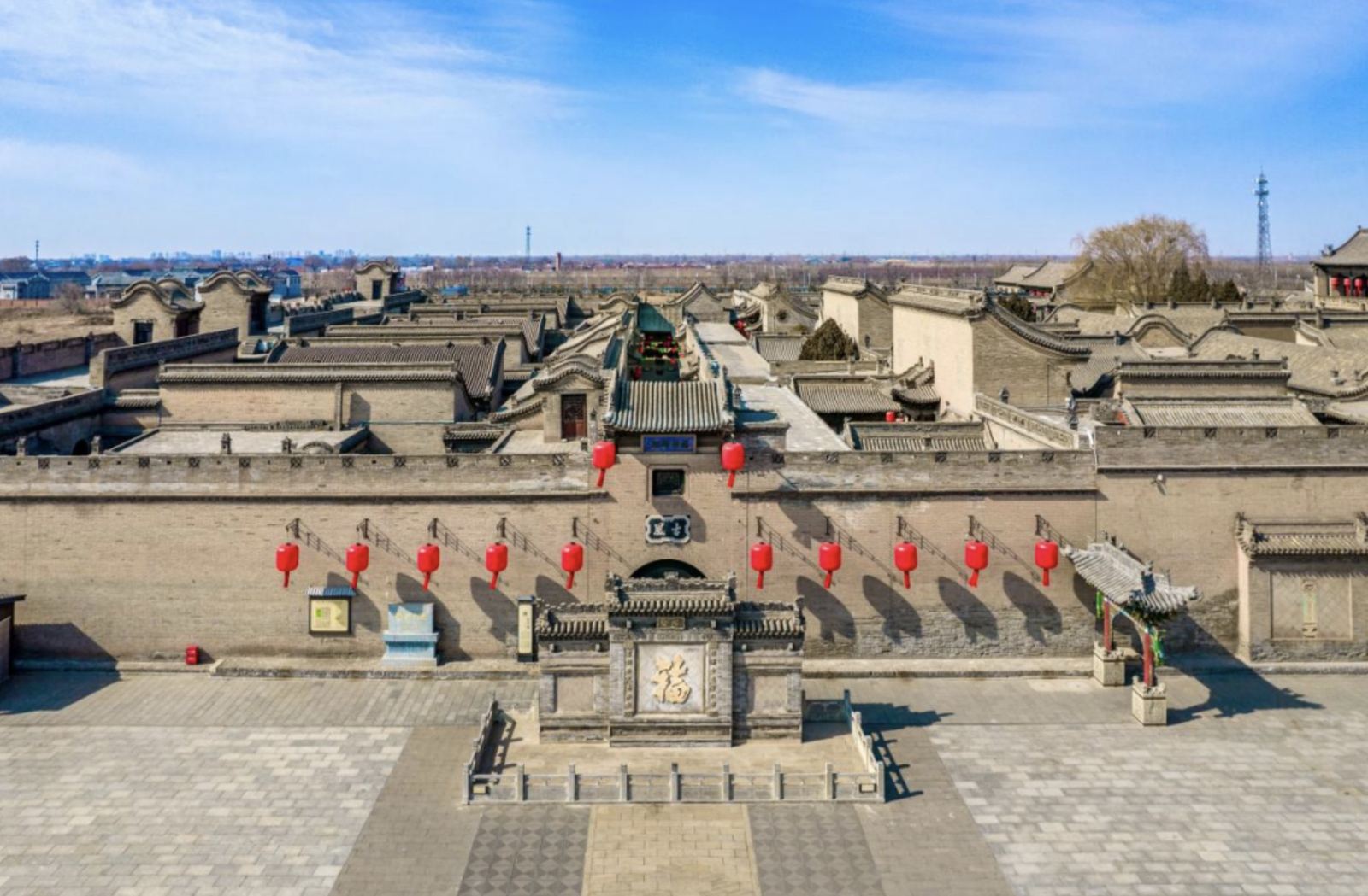 晋中市乔家大院景区大院全景实景