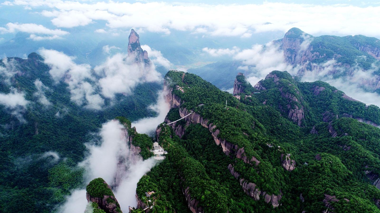 台州市神仙居景区观音峰云海实景