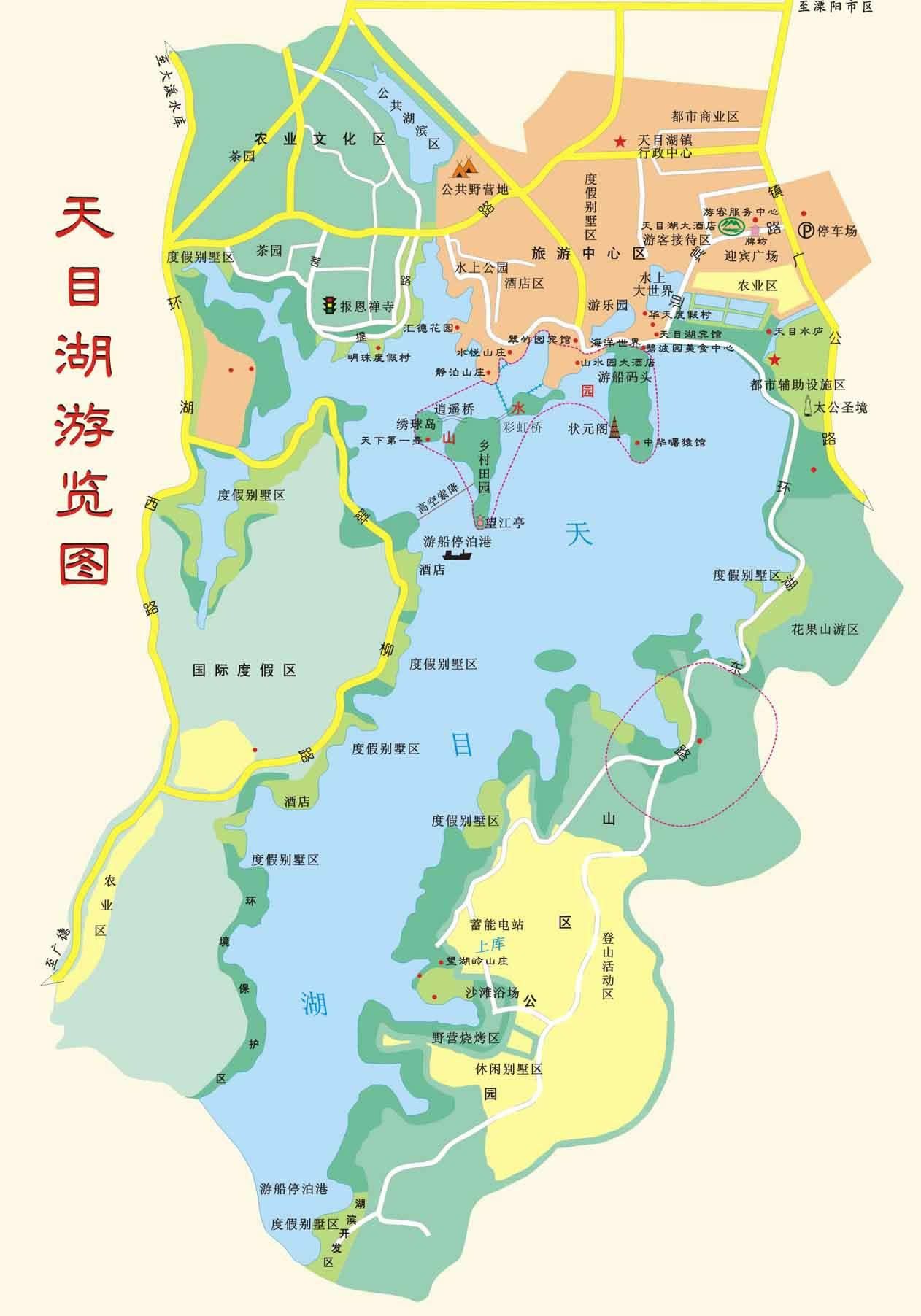 tianmuhu景区导览图