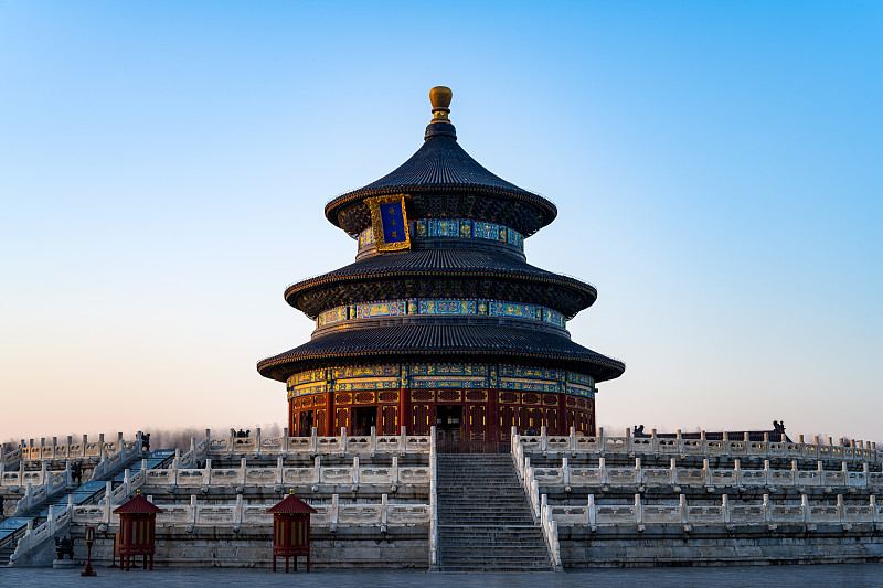 天坛公园祈年殿暮色实景