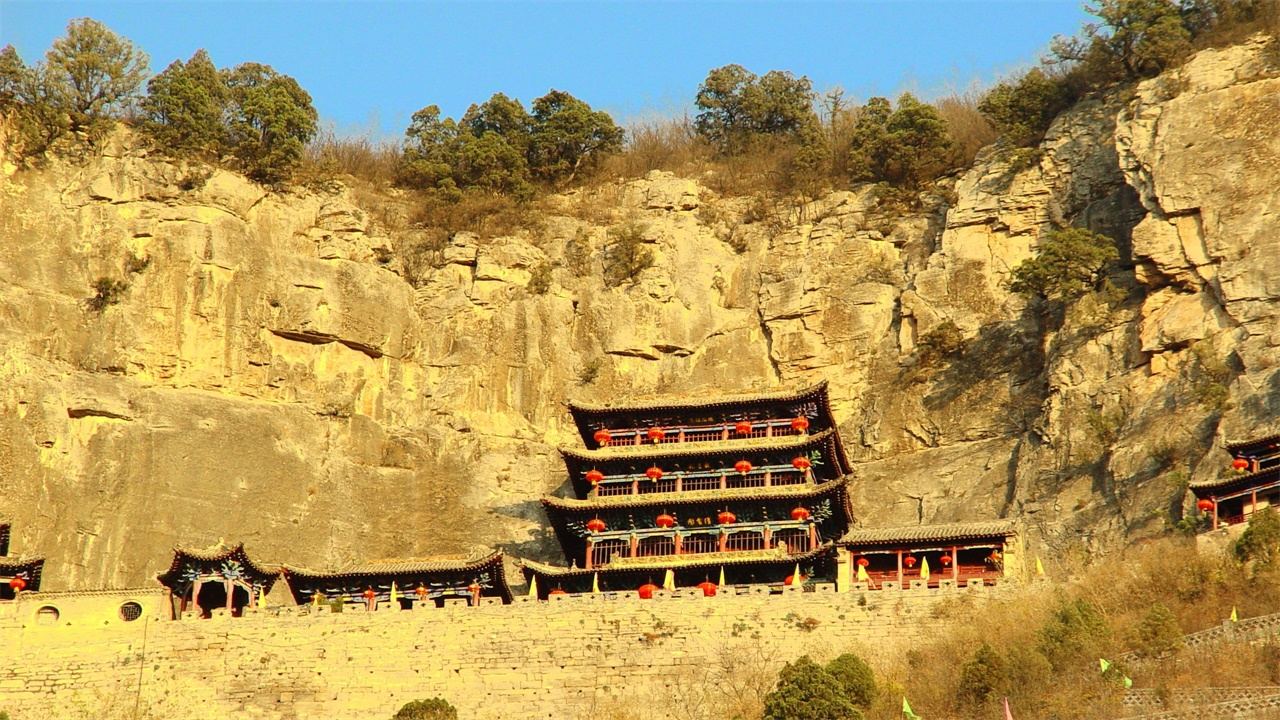 邯郸市娲皇宫景区悬空楼阁实景