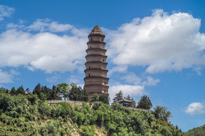 延安市延安革命纪念地景区宝塔山实景
