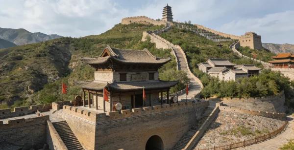 忻州市雁门关景区长城蜿蜒实景