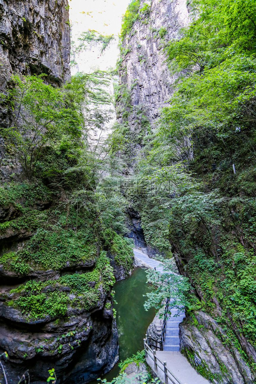保定市野三坡景区百里峡嶂谷栈道实景